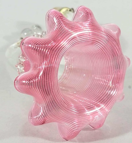 Pair of Antique Victorian Epergne Glass Horns Pink & Clear Stevens & Williams? - Picture 7 of 8