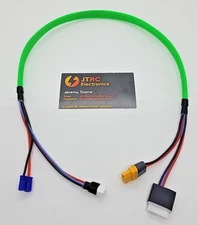 2S Charge Cable Lead 2FT XT60 to EC2 Lipo Losi Mini-B and Mini-T 2.0 green