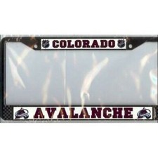COLORADO AVALANCHE LOGO NHL HOCKEY CHROME LICENSE PLATE FRAME MADE IN USA