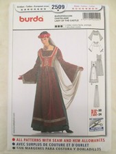 Burda 2509 Misses Lady of the Castle Costume Dress Pattern Sz 10-24 Renaissance