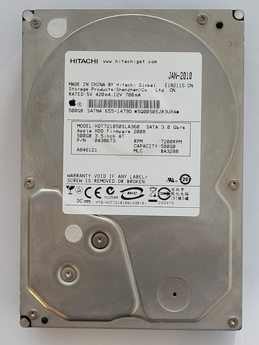 HDT721050SLA360, PN: 0A38973, MLC: BA3288, Hitachi 500Gb 3.5" HDD - Picture 1 of 2