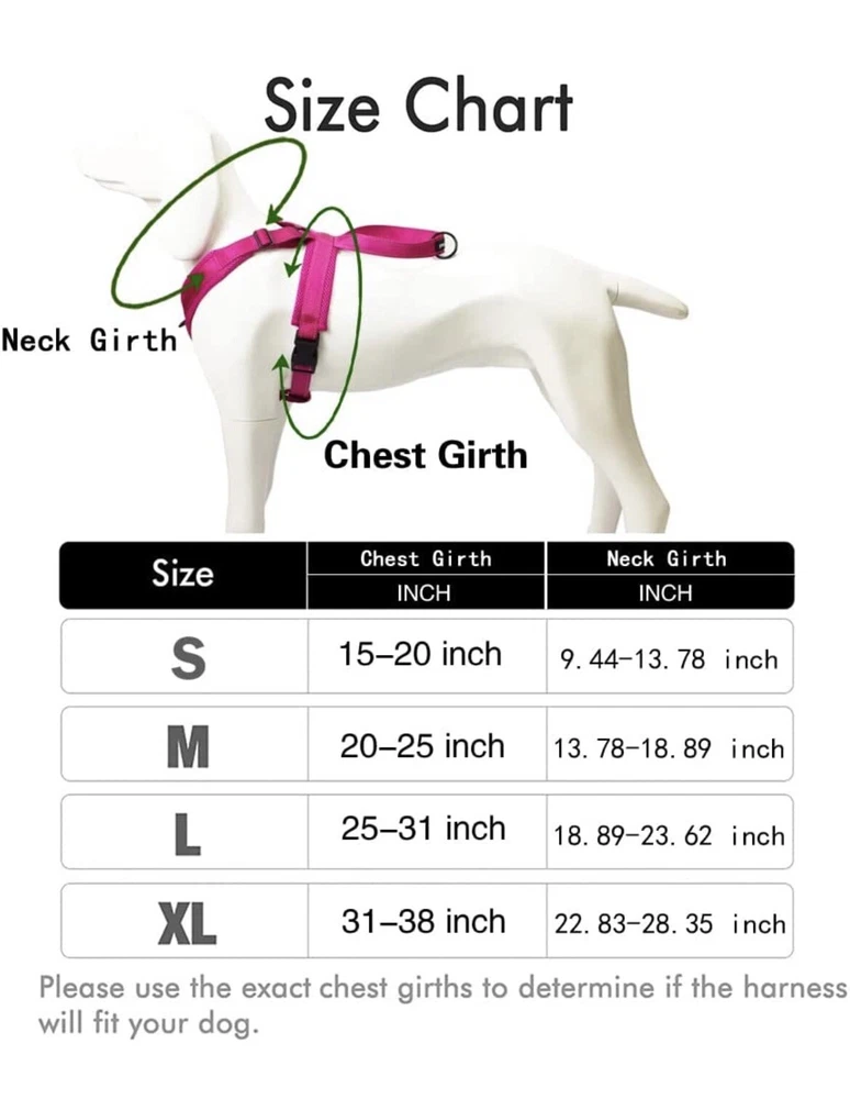 Dog Harness No Pull Adjustable Reflective Breathable Outdoor Vest Medium Pink