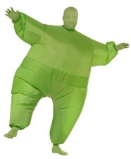 New Inflatable Green Cosplay Costume with Fan Gloves Hood Socks One Size