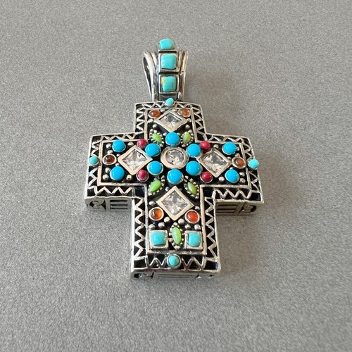 Thick Cross Pendant in Solid 925 Sterling Silver Cross Pendant Religious Jewelry - Picture 4 of 7