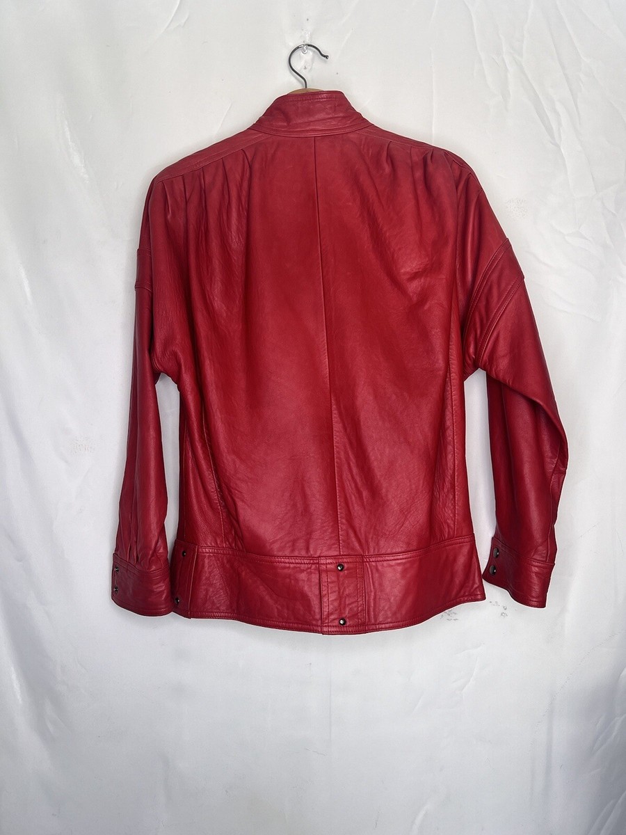 Vintage Simoné Red Leather Jacket Size 6 | eBay