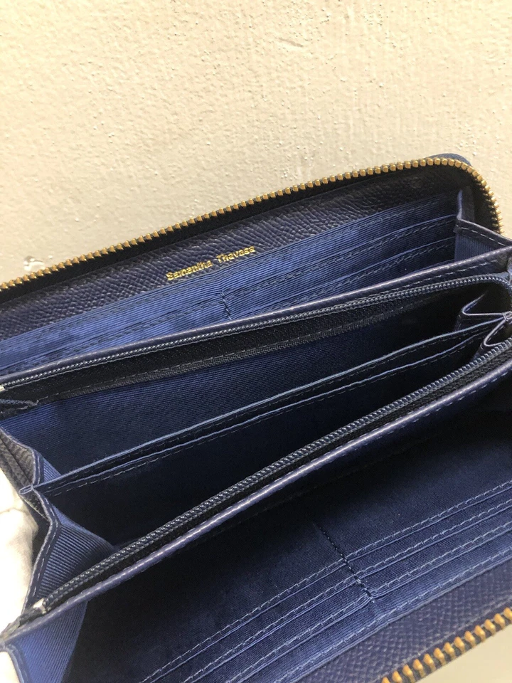 Cartera larga de cuero azul marino Samantha Thavasa Petit Choice Foto 4 de 4