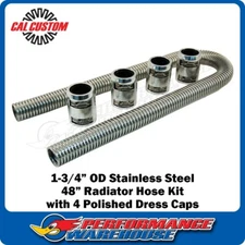 Cal Custom 1-3/4” O.D Chrome Stainless Steel 48” Radiator Hose Flexikool Kit