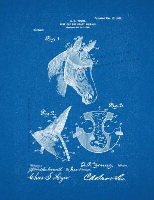 Mine-cap for Draft-animals Patent Print Blueprint