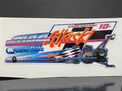 VRHTF NHRA ''CORY MCCLENATHEN MAC ATTACK TOP FUEL DRAGSTER 4 X 2.5'' STICKER