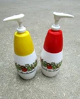 VINTAGE Corning Ware SPICE OF LIFE KETCHUP & MUSTARD White Milk Glass Dispensers