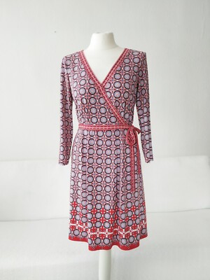 Wie Neu! Max Studio süßes Kleid Wickeloptik M D 36 38 3/4 Arm bunt