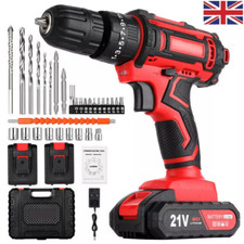 21V Cordless Hammer Drill Set Electric Impact Driver Screwdriver + 2 Battery UK