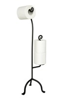 Iron Craft Blacksmith Handmade Wrought Iron Toilet Paper Stand (black) Black on sale Iron Craft Blacksmith Handmade Wrought Iron Toilet Paper Stand (black) Black on sale