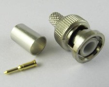 100 Sets For RG59 RG-59 Coaxial Cable Connector Plugs 3 Piece BNC Male Crimp