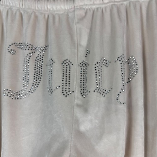 Y2K Juicy Couture Rhinestone Sleepwear Track Pants Velour Pink Women's Sz Medium - Picture 3 of 5