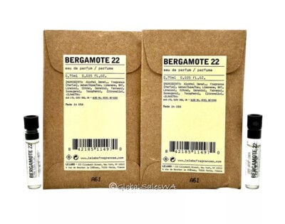 Le Labo Bergamote 22 Eau de Parfum EDP Sample Oz/ each 2-Pc Set 