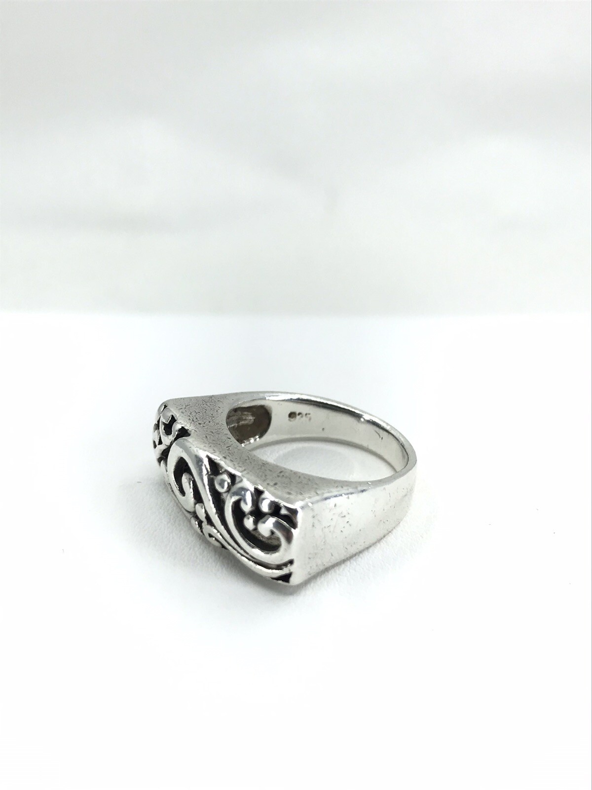 Scrollwork Square Top Rectangle Ring Sterling Sil… - image 8