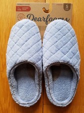 NEW Women's Dearfoams Slippers, Size S 5/6 , Memory Foam, Indoor/Outdoor, Blue