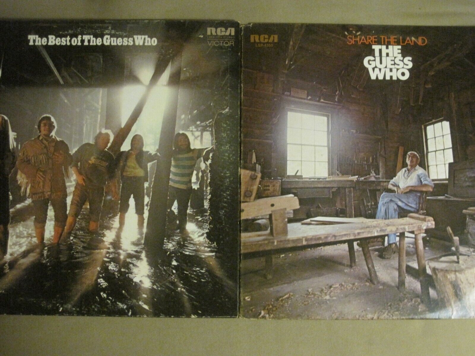 LOT OF 2 LPS BY THE GUESS WHO: THE BEST OF THE GUESS WHO & SHARE THE LAND VG/VG+