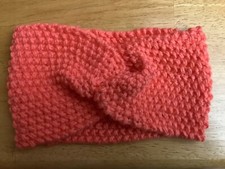 Handmade Chunky Knit KnittedTwisted Headband Ear Warmer Coral Orange Gift New
