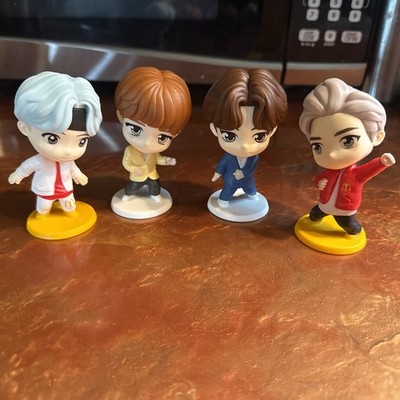2025 McDonald's BTS TinyTAN Happy Meal Toys Lot of 4 Figures No Cards