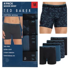 Ted Baker Men's Boxer Brief, 4-pack