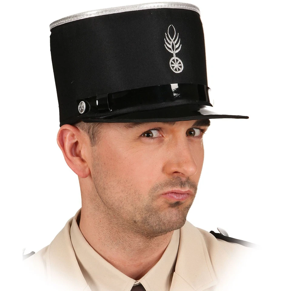 ORLOB KARNEVAL Polizei Mütze schwarz 61 x 13 cm französischer Polizeimütze für Erwachsene