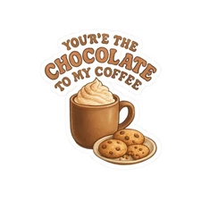 Coffee Chocolate Kiss-Cut Stickers, Cafe Lover Sticker Set, Hot Beverage Decals,