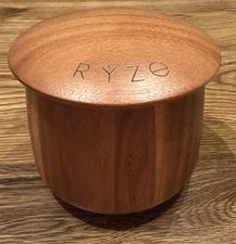Ryze Mushroom Coffee Wooden Storage Jar Container with Lid New Unused