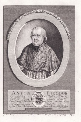 Anton Theodor von Colloredo Olmütz Olomouc Cardinal Bischof bishop Portrait 1792