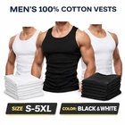 1-6 PCS MENS VESTS 100% COTTON TANK TOP SUMMER TRAINING GYM TOPS PLAIN S-5XL
