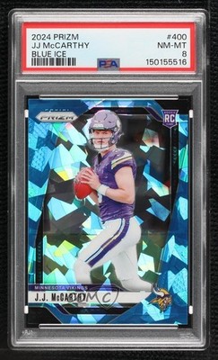 2024 Panini Prizm Rookies Blue Ice Prizm 18/99 JJ McCarthy #400 Rookie RC 0xh3