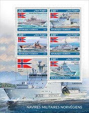 Norwegian Military Vessels Ships MNH Stamps 2024 Djibouti M/S