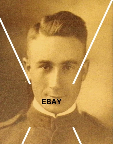 VTG OOAK Photo WW1 Handsome Military Man Uniform Framed Sepia