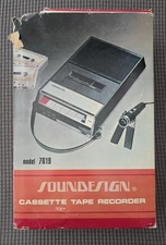 Vintage Soundesign Cassette Tape Recorder Model 7619 Parts Repair*As-Is See Desc