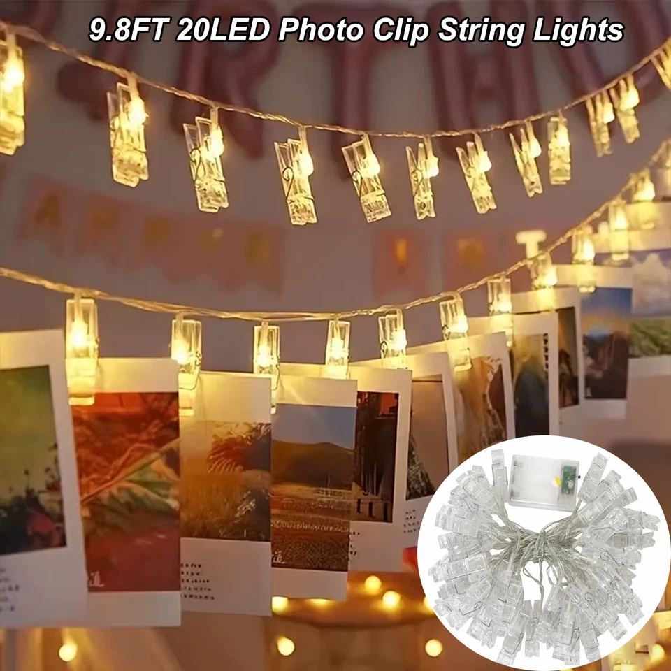 20 LEDs 3M Twinkle Star Photo Clip String Lights with Clips for Hanging Picture - Image 4 of 4