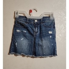 Gap Kids Jean Denim Skirt sz 8 Regular Mini Cut-off Style Blue Adjustable Waist