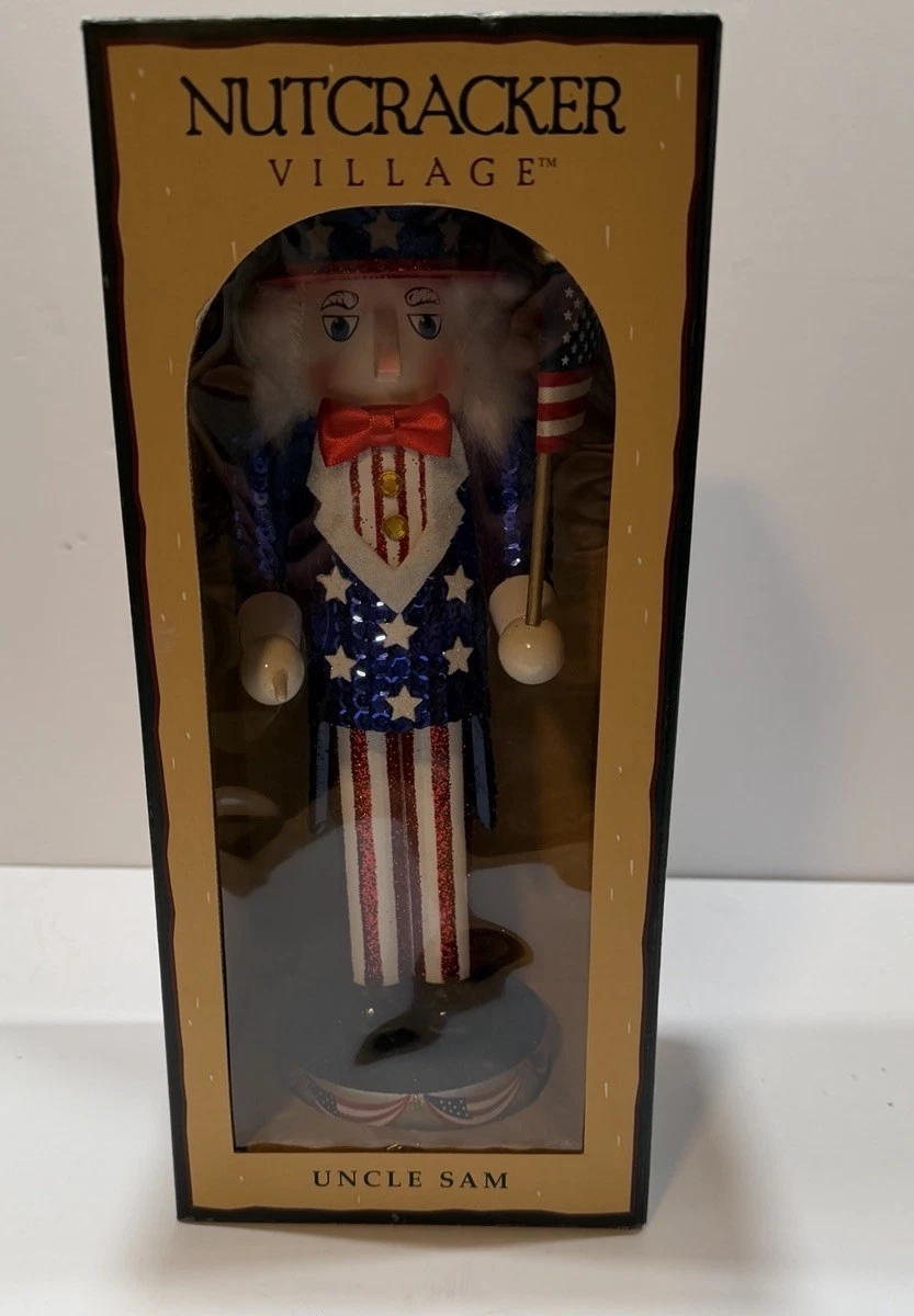 Vintage 2002 Patriotic Uncle Sam Nutcracker Village 10th ANNIVERSARY READ