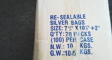 2000 CLASSIC SILVER RESEALABLE COMIC BAGS 20 PACKS of 100