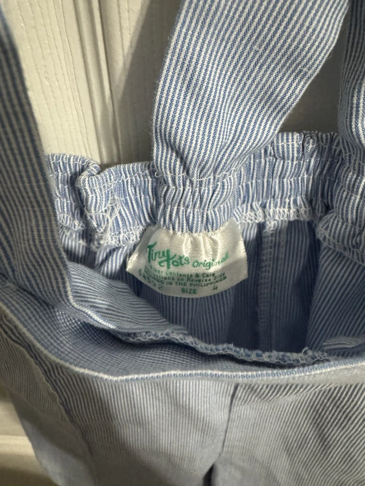 Pantalones Cortos Tiny Tots Originales Niños Talla 4 Azul Rayas Vintage  Foto 3 de 3