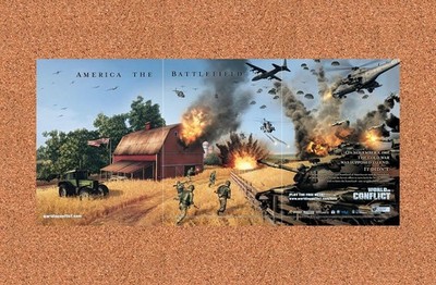 World In Conflict PC Original 2007 2-Part Foldout Poster 10.5'' x 22.5''