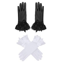 Damen Spitzenhandschuhe Brauthandschuhe Schleife Dekor kurze Handschuhe robust Multifunktion