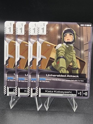 Unheralded Attack Gundam TCG GD03-121 x4 Common Steel Requiem playset