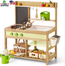 Set Cucina Fango Fagiolo Gigante per Bambini, Deluxe Giocattolo in Legno Gioco Cucina Set per 