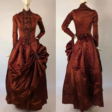 1880s Bustle Dress Victorian Afternoon Costume Edwardian Duchess Day Walking