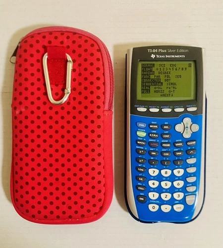 Texas Instruments 84 Plus Silver Edition Graphing Calculator Blue WORKING W/Case