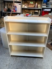 Vintage Retro White Painted Wooden Bookcase Shelving Unit 77 x 19 cm x 91cm high