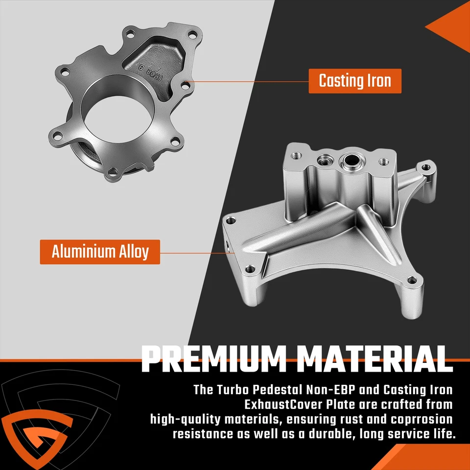 Pedestal turbo con pernos + carcasa de escape para Ford Powerstroke 99,5-03 diésel 7,3 L Foto 3 de 4