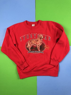 Vintage 90s Golden Retriever Dog American Eagle Outdoor Sweatshirt Size S Red
