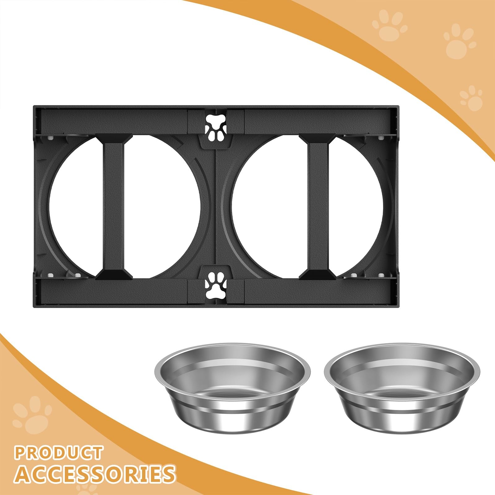 Elevated Dog Bowls Stand Large Breed, Height Adjustable Raised Dog Bowls Hold...